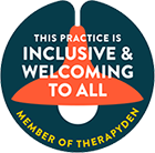 Therapy Den badge that the practice is inclusive and welcoming to all